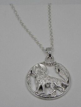 ☝️☝️☝️ Halskette, 925 Silber plat. + Anhänger Wolf, NEU ⭐⭐⭐⭐⭐ - Gersthofen