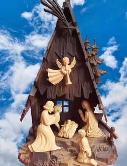 Hübsche kleine Vintage Weihnachtskrippe aus den 50er Jahren – dekorativ im Originalkarton - Niederfischbach