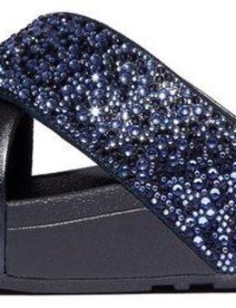 Fitflop LULU CRYSTAL Pantolette, Plateauschuh, Slides mit trendigen Glitzerdetails