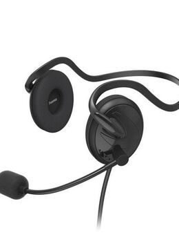 Hama PC-Office-Headset "NHS-P100 V2" mit Neckband, Stereo, Headset Schwarz PC-Headset (Empfindlichkeit Kopfhörer/ Mikrofon: 95 dB +/- 3 dB /-42 dB +/- 3 dB)