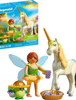 Playmobil® Sammeleinhorn, Regenbogenblume mit Fee (71840), Princess Magic Konstruktions-Spielset, (24 St)
