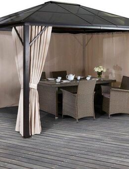 KONIFERA Pavillon Aruba, mit 4 Seitenteilen, BxT: 3x4m für 6-8 Personen, robustes Aluminiumgestell + PC Dach