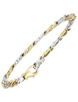 JOBO Goldarmband Diamantarmband Bicolor, 585 Gold mit 16 Diamanten
