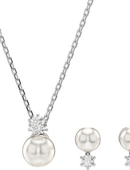 Swarovski Ohrring und Ketten Set Schmuckset Multipack Schmuck Geschenk Matrix (Set, 3-tlg), mit Swarovski® Kristallen, mit Swarovski® Perle