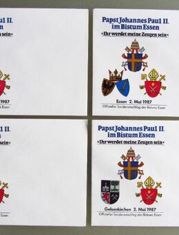 4 Sonderumschläge Papstbesuch 1987 Bistum Essen - Münster