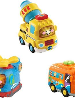 Vtech® Spielzeug-Auto Tut Tut Baby Flitzer, 3er-Set Reisebus, Helikopter, Betonmischer