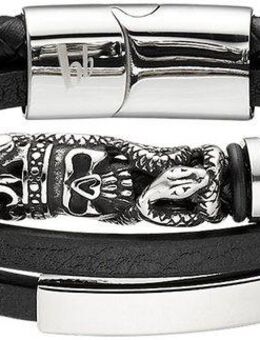 Bruno Banani Lederarmband Schmuck Geschenk Armband Totem Schädel Schlange, B4093B/20/00/21