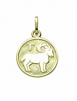 Adelia´s Kettenanhänger Damen & Herren 333 Gold Sternzeichen Anhänger Widder Ø 11,8 mm, Goldschmuck für Damen & Herren