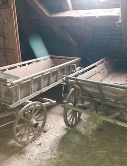 Antike.- Holzwagen, Porzellangeschirr, Schränke - Hornberg