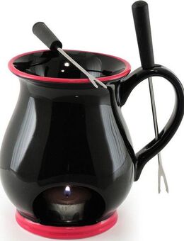 SWISSMAR Fondue Indulge, Schokolade,1 Keramikfondue, 2 Fonduegabeln, 1 Teelicht-Kerze