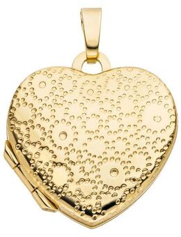 JOBO Medallionanhänger Medaillon Herz, 375 Gold für 2 Fotos