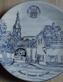 Fußball Sportverein 09 Dinslaken Nordrhein Westfalen Jubiläumsteller 1984 Porzellan Delf Blau Handgemalt in 46242