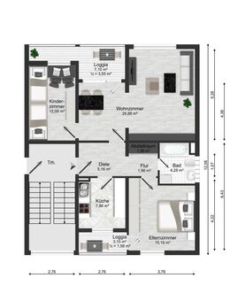 Kapitalanlage: 3-Zimmer-Wohnung mit Tiefgarage & 2 Balkonen, nur 2.042 €/m² - Kulmbach