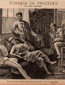 Grafik : Model im Künstleratelier , Grafik von Fortune Louis Meaulle , 1883 , Blattgröße 23cm x 22cm , M400 in 02828