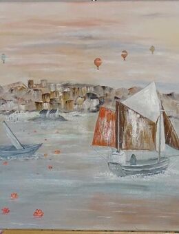 Ölgemälde Bretonische Landschaft am Meer 50x70cm - Spraitbach