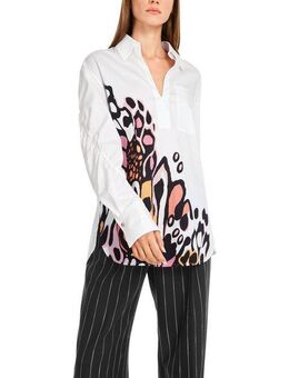 Marc Cain Langarmbluse "Butterfly's Diary" Premium Damenmode Bluse mit platziertem Print