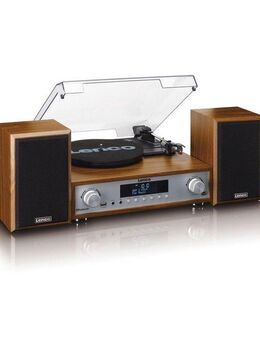 Lenco MC-160WD Hifi-Set DAB+, FM-Radio, Plattenspieler und Bluetooth Radioplattenspieler (Bluetooth)