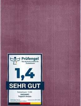 Andiamo Badematte Arezzo, Höhe 16 mm, rutschhemmend beschichtet, fußbodenheizungsgeeignet, schnell trocknend, Polyester, rechteckig, Uni Farben, weich & kuschelig, auch in rund und als 2er Set erhältlich