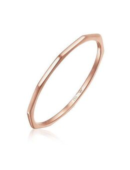 Elli Premium Fingerring Kantiges Design 750 Rosegold
