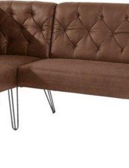 exxpo - sofa fashion Eckbank Doppio, Chesterfield Optik, komfortabel und bequem, hohe Designfüße, Frei im Raum stellbar