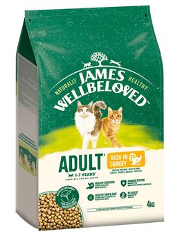 James Wellbeloved Adult Cat Hypoallergenic Truthahn & Reis - Sparpaket: 3 x 4 kg
