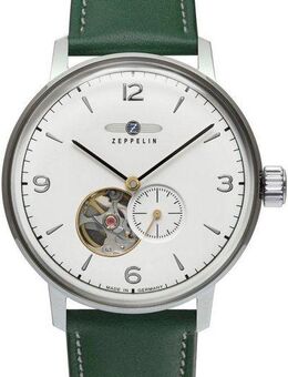 ZEPPELIN Automatikuhr Hindenburg Automatik, sustainable Planet 8066-1_n, Armbanduhr, Herrenuhr, offene Unruh, Made in Germany
