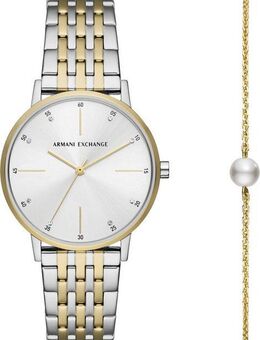 ARMANI EXCHANGE Quarzuhr AX7156SET, (Set, 2-tlg., mit Armband), Armbanduhr, Damenuhr, ideal auch als Geschenk, analog