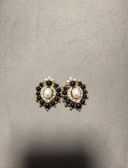 Perlen Ohrringe schwarz weiß - Senden (Bayern)