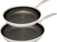 HENSSLERS Pfannen-Set, Edelstahl (Set, 2-tlg., 1x Bratpfanne Ø 24 cm, 1x Bratpfanne Ø 28 cm), 3-Schicht Material, Wabenstruktur und Antihaftbeschichtung, Induktion