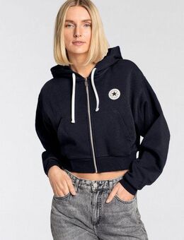Converse Sweatjacke WOMEN'S CONVERSE RETRO FULL-ZIP HOODIE (1-tlg) cropped