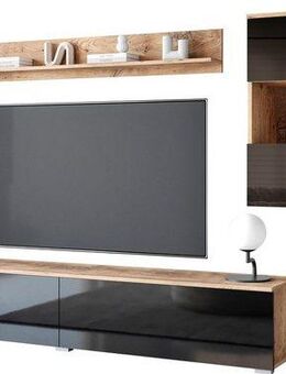 INOSIGN Wohnwand PARIS, Vitrine Türanschlag links/rechts wechselbar, (Komplett-Set, 4-St), grifflose Design, stehend und hängend montierbar