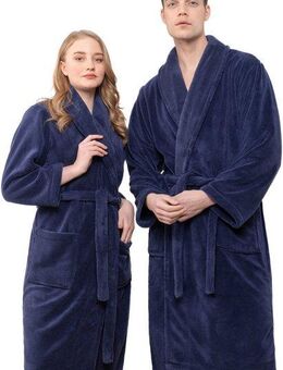 HAMMETEX Bademantel Bademantel unisex, ultraweicher & flauschiger Fleecemantel, Langform, Fleece, Schalkragen, Gürtel, ideal für Sauna & Spa, Hotelbademantel, Morgenmantel