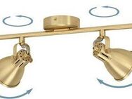 EGLO Deckenspot SERAS, Leuchtmittel wechselbar, ohne Leuchtmittel, Deckenspot in messing und gold aus Stahl - inkl. GU10 - 3W