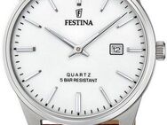 Festina Quarzuhr F20512/2, Armbanduhr, Herrenuhr, Damenuhr, Lederarmband, Datum