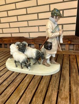 Porzellanfigur Schäfer mit Heidschnucken Meißen/Otto Pelz 1908 - Ober-Olm