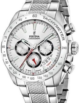 Festina Chronograph Timeless Chronograph F20668/1, Armbanduhr, Quarzuhr, Herrenuhr, Stoppfunktion, Edelstahlarmband