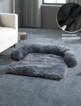 Luxuriöser Plüsch-Haustier-Sofa-Schutz 115x95x18cm dunkelgrau Set432 - Wuppertal