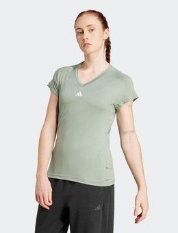 adidas Performance T-Shirt AEROREADY TRAIN ESSENTIALS MINIMAL BRANDING V-NECK Trainingsshirt, feuchtigkeitsabsorbierend mit V Ausschnitt