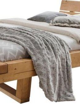 Home affaire Massivholzbett Ultima Balkenbett Doppelbett, Füße mit Kufenform (hohe Belastbarkeit: 200kg je Seite), Massivholz, Skandinavisches Design, Robust, stabil, FSC zertifiziert