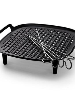 Philips Airfryer-Grillrost HD9946/00 für Airfryer 6,2 l, Grillplatte zum Garen auf 2 Ebenen (Set, 6-St), inkl. 5 Spieße, HomeID App, spülmaschinenfest