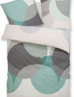 BIERBAUM Bettwäsche Carla in Gr. 135x200 oder 155x220 cm, Feinbiber, 2 teilig, Bettwäsche aus Baumwolle, geometrische Bettwäsche mit Reißverschluss