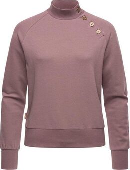 Ragwear Sweatshirt Majjorka Solid Damen Langarmshirt mit Rippbündchen und Zierknöpfen