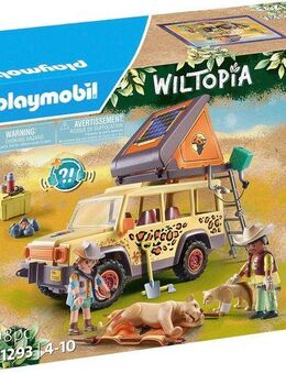 Playmobil® Mit dem Geländewagen bei den Löwen (71293), Wiltopia Konstruktions-Spielset, (98 St), teilweise aus recyceltem Material, Made in Germany