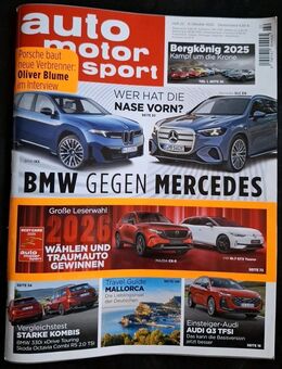 Auto Motor und Sport Heft-Nr. 22 von 09.10.2025 Zeitschrift BMW gegen Mercedes - Essen