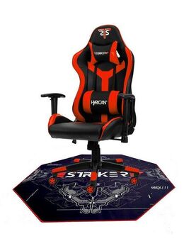 Hyrican Gaming-Stuhl Striker Gaming-Stuhl "Copilot" Gamingstuhl + Stuhlunterlage, Bodenschutzmatte 1100x1100x2mm