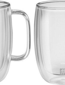 Zwilling Latte-Macchiato-Glas Sorrento Plus, 2-tlg., Borosilikatglas, Doppelwandig, Borosilikatglas, 2-tlg., je 450 ml