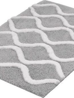 Kleine Wolke Badematte Piana, Höhe 23 mm, rutschhemmend beschichtet, fußbodenheizungsgeeignet, Polyester, rechteckig, Badteppich, modernes Wellen 3D-Design
