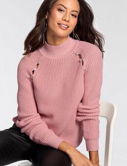 Melrose Stehkragenpullover mit Cut-Outs und Knopfdetails