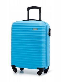Premium Koffer Reisekoffer Kabinenkoffer mit Rippen ABS Kunststoff 34l blau - Wuppertal