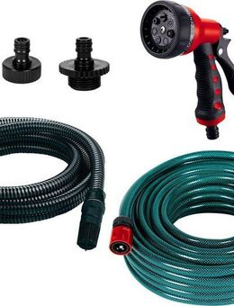 Einhell Saugschlauch Saug- & Druck (OFP), (Set), 7-teilig, 4m Saugschlauch, 20m Gartenschlauch inkl. Adaptern